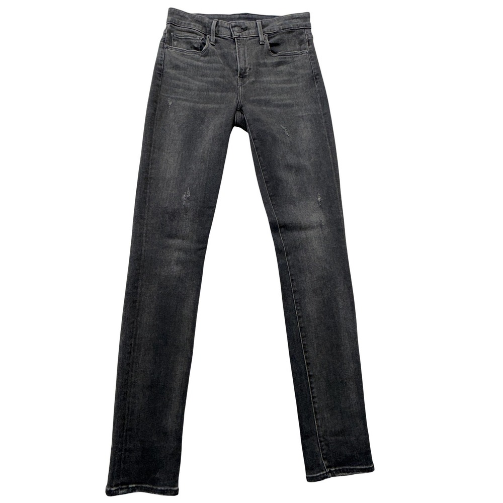 Vince Skinny Jeans Womens 25 Gray Charcoal Mid Rise Distressed Stretch Denim